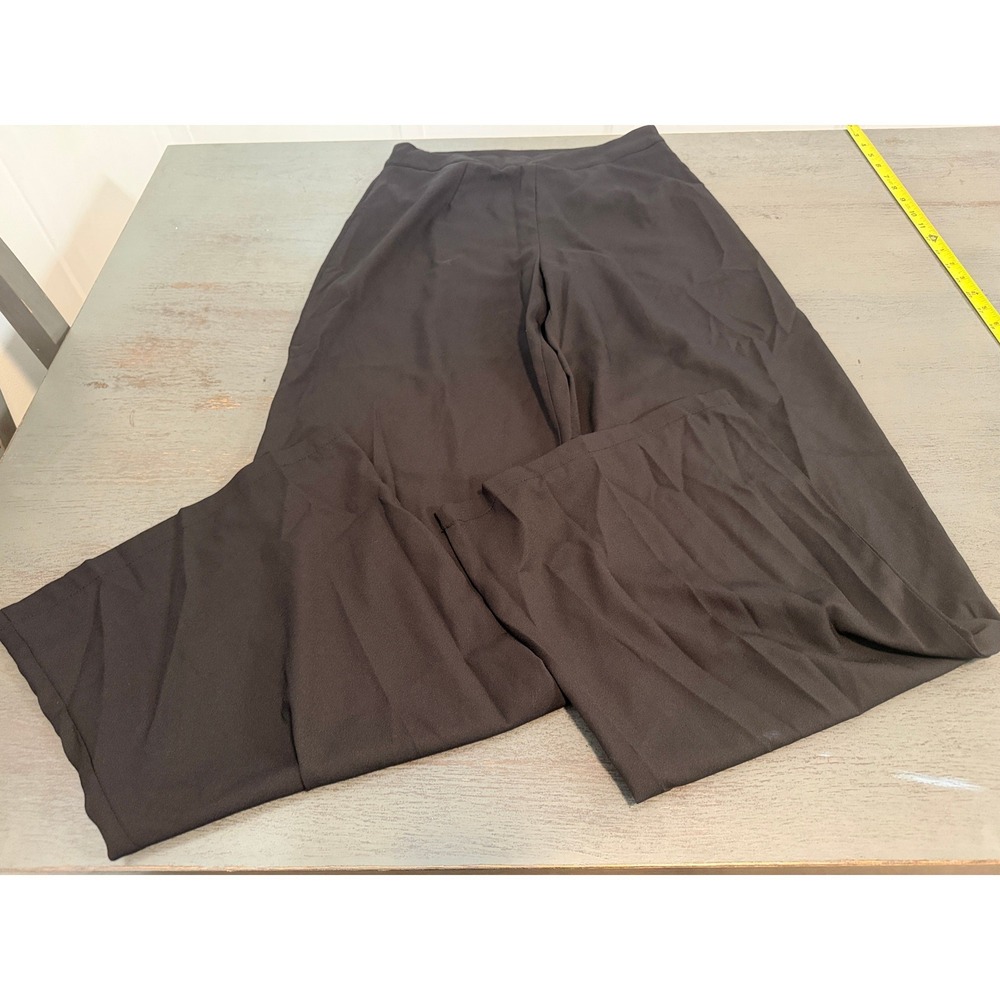Luxxel Black Wide Leg High Waisted Dress Pants Trousers LTP3271 Large